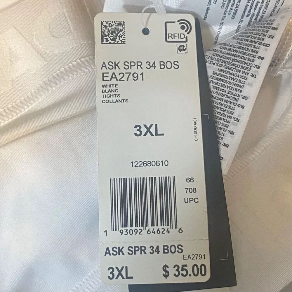 Adidas Alphaskin 3/4 Tights Men’s Size 3XL – White – NWT